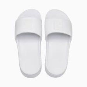 Synthetic Slip-On Pool Slider 6 White Medium